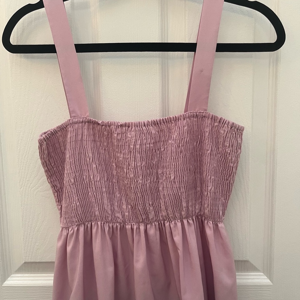 Zara Light Pink Tiered Smocked Maxi Dress - Picture 11 of 15